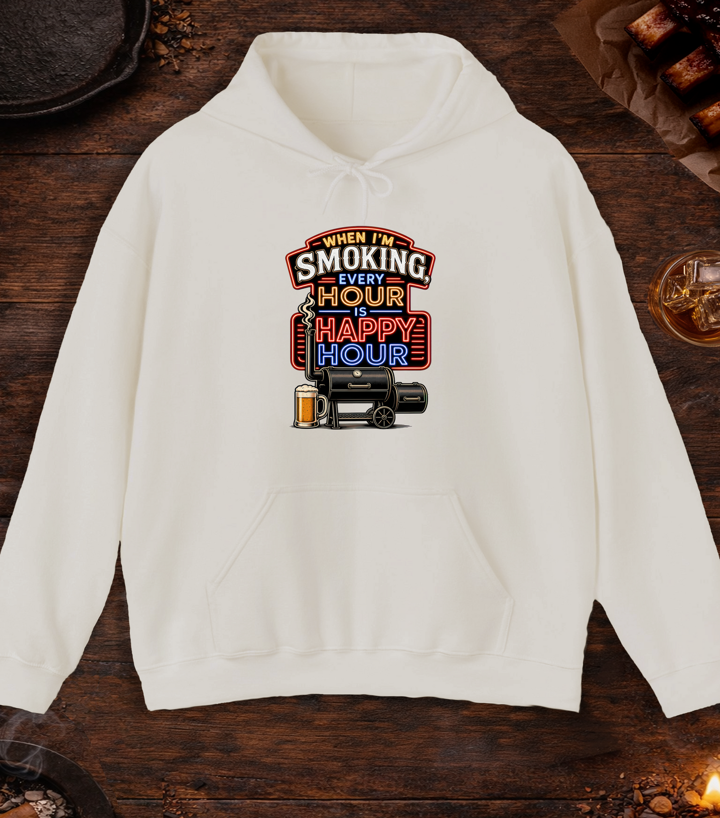 Smoking Happy Hour Hoodie - Sand