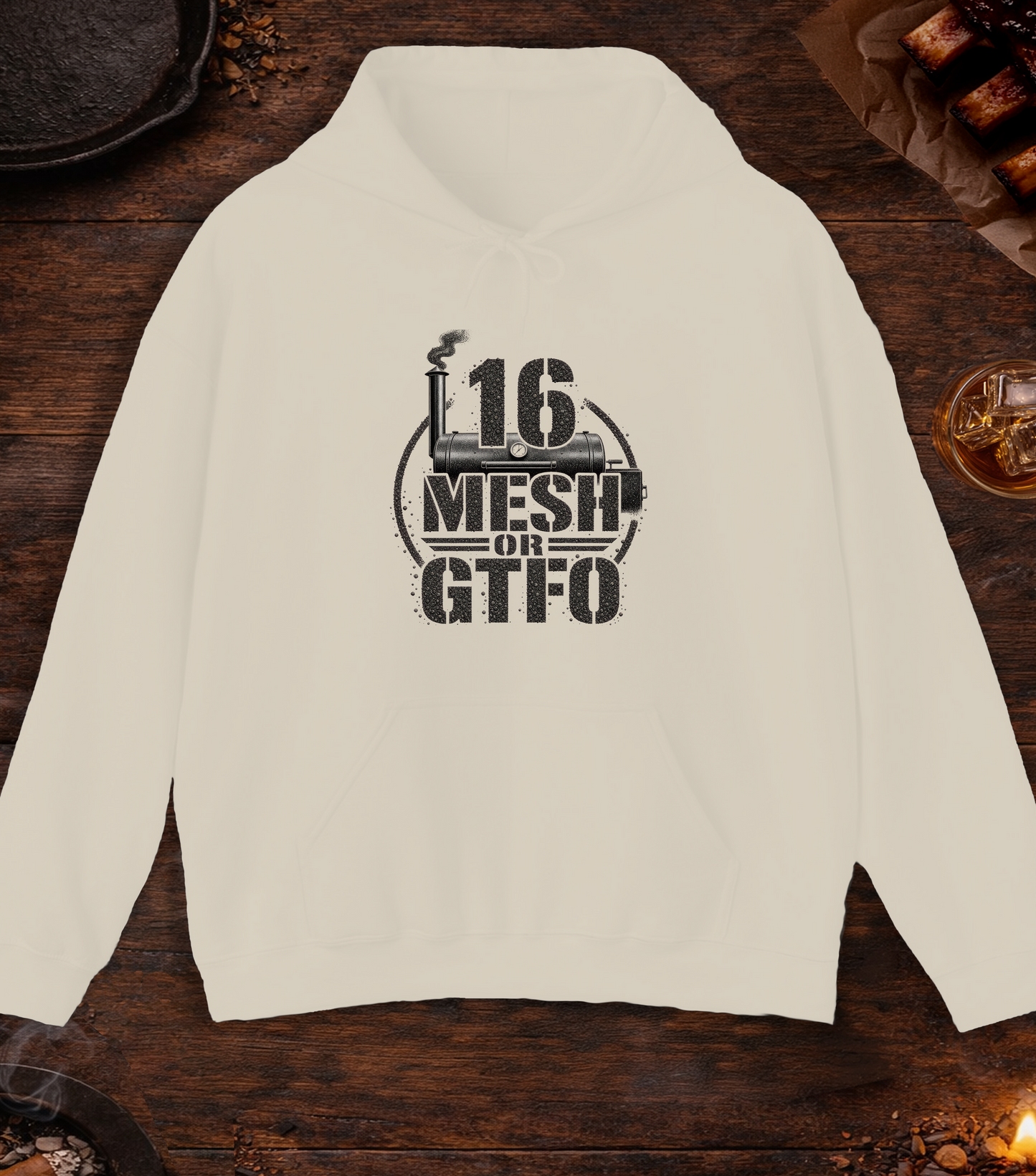 16 Mesh or GTFO Hoodie - Sand