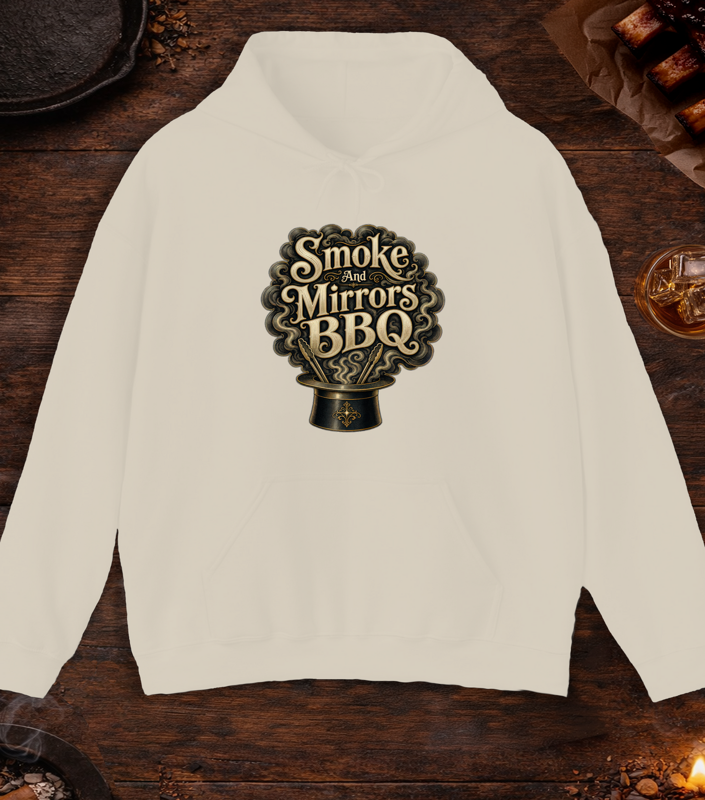 Smoke and Mirrors BBQ Hoodie - Sand