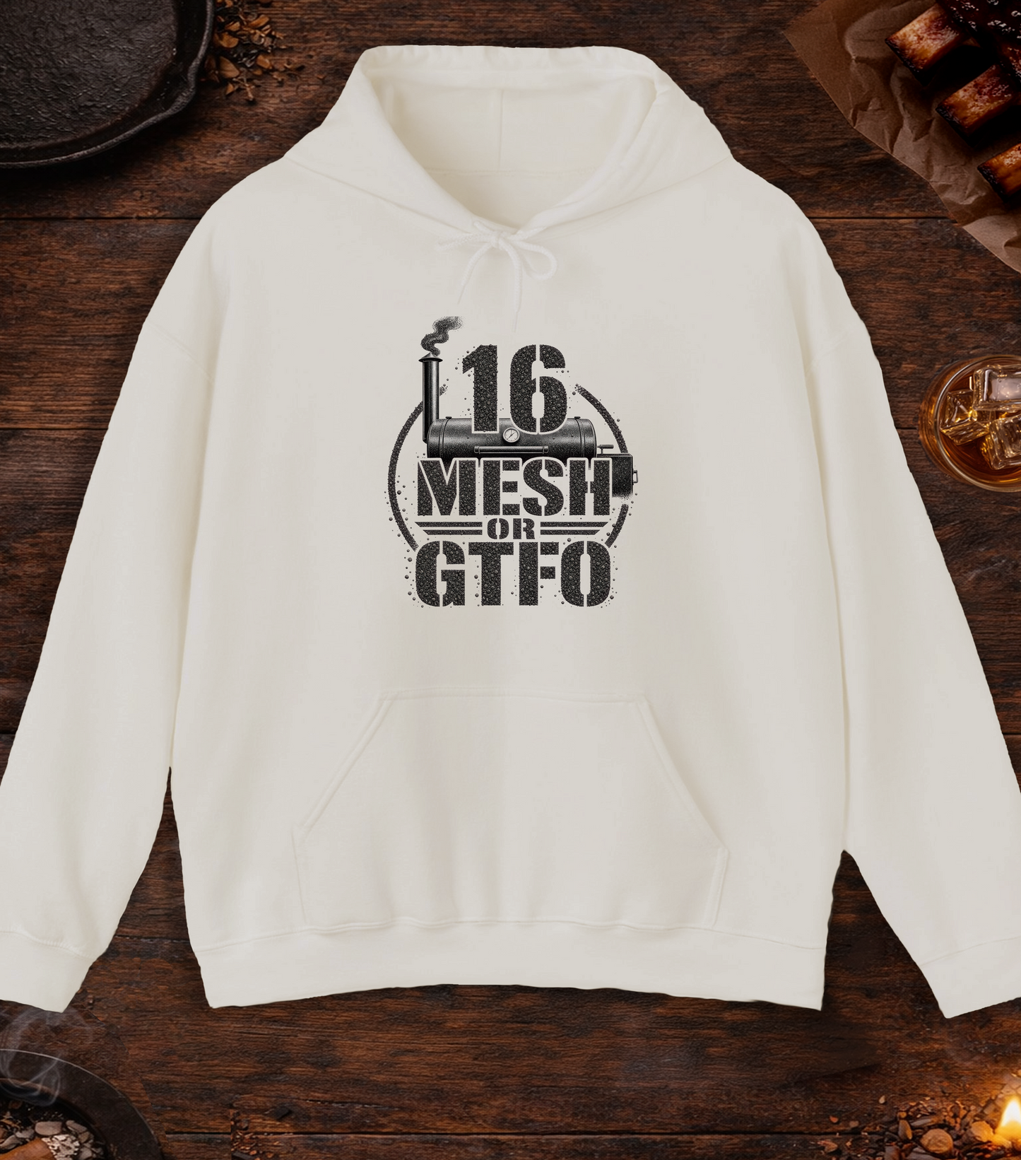 16 Mesh or GTFO Hoodie - Sand
