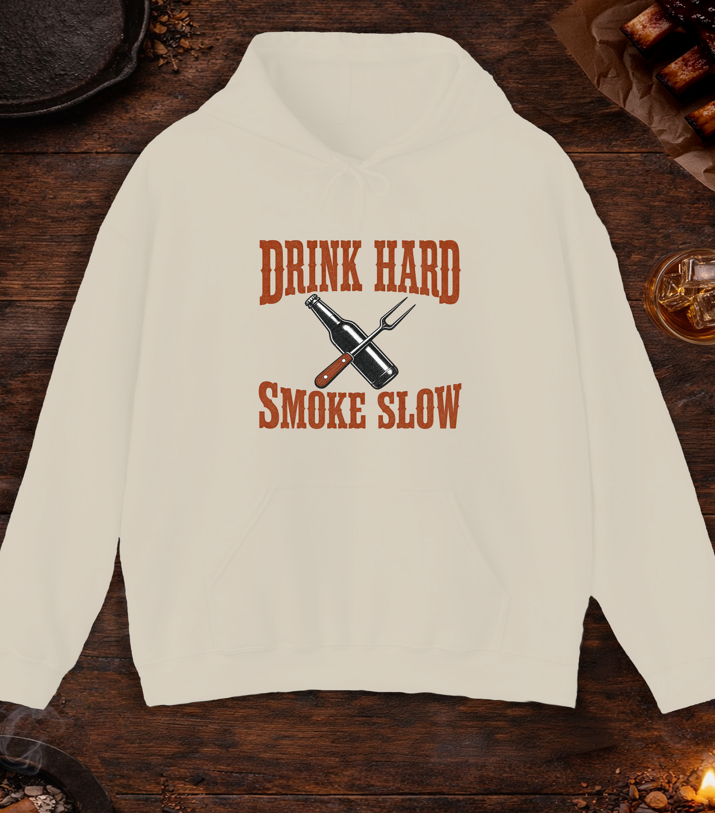 Drink Hard Smoke Slow Hoodie - Sand