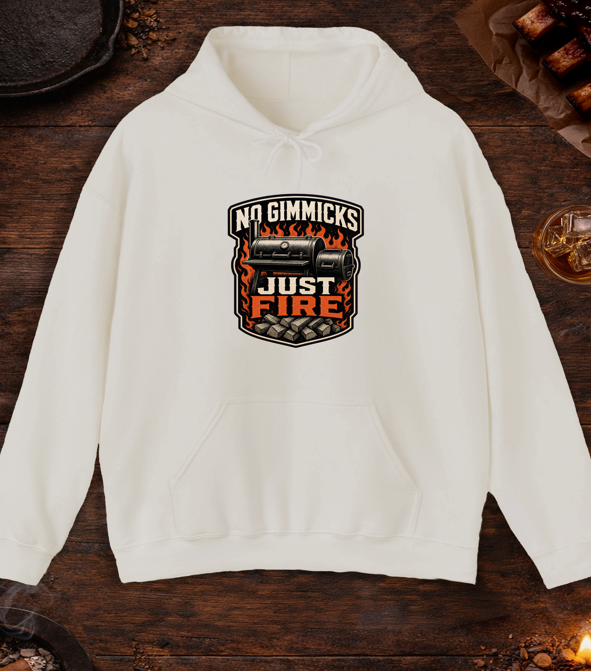 No Gimmicks Just Fire Hoodie - Sand