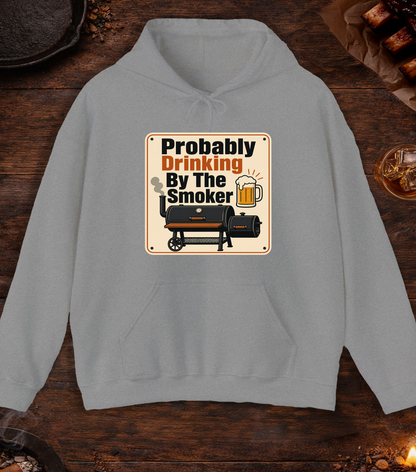 Drinking By Smoker Hoodie - Sport Grey