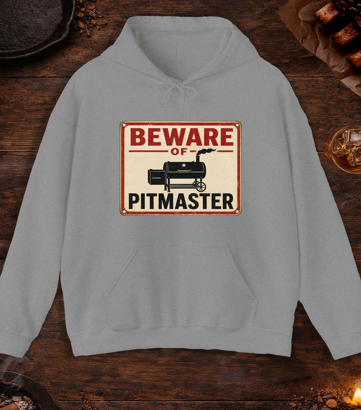 Beware of Pitmaster Hoodie - Sport Grey