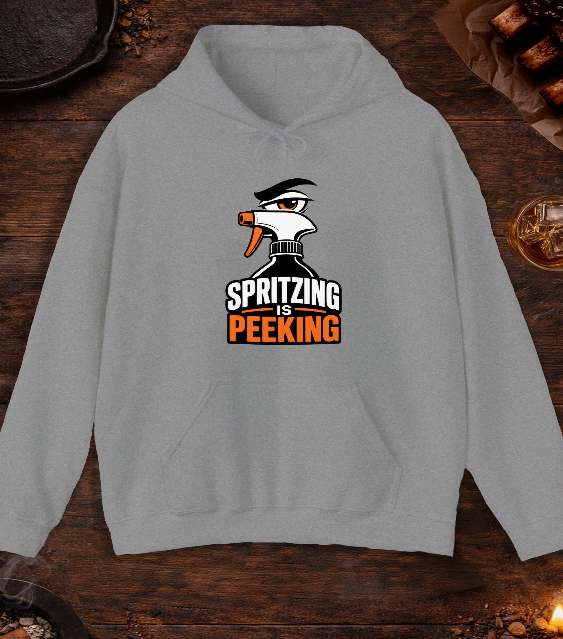 Spritzing Is Peeking Hoodie - Sport Grey