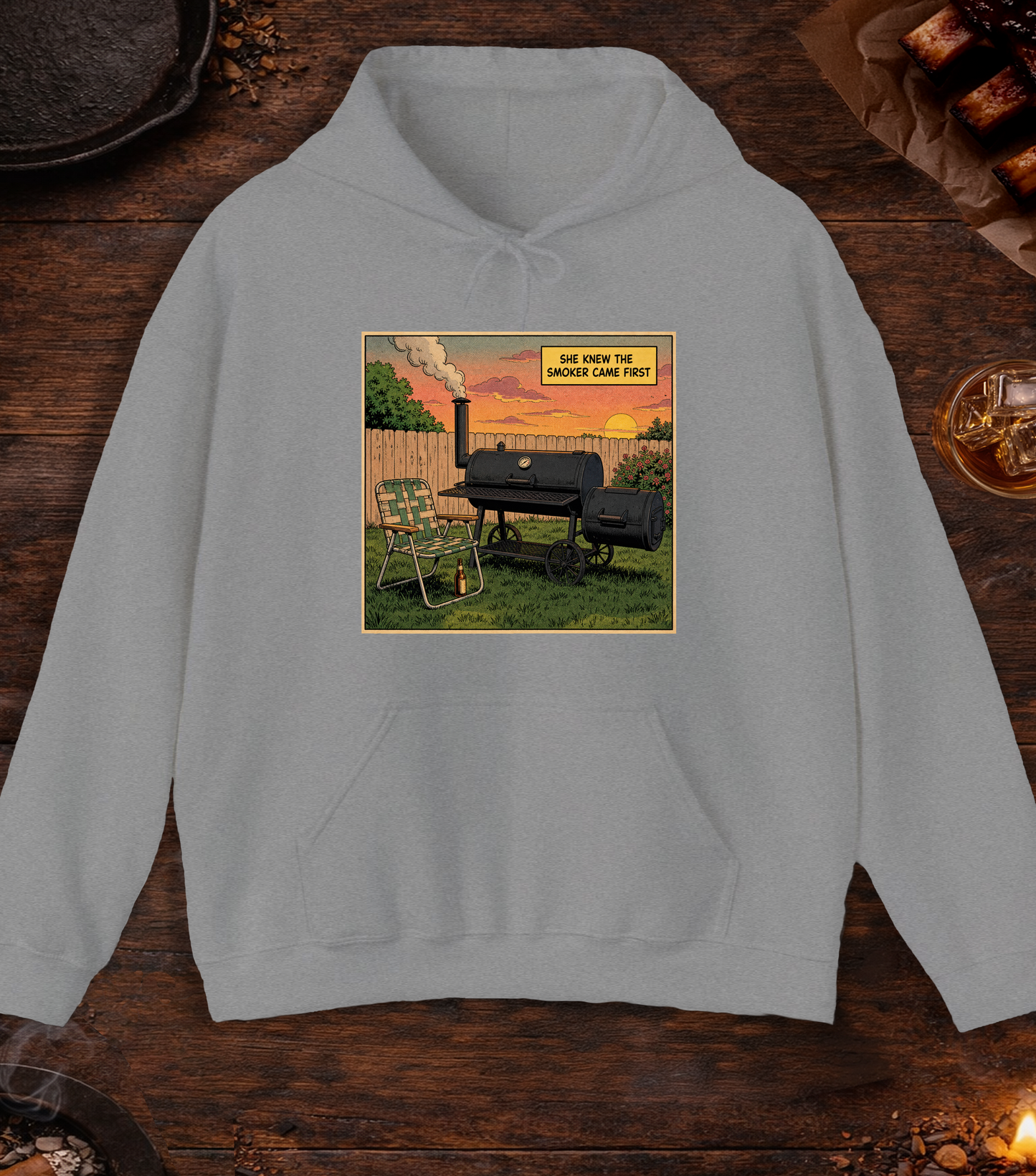 Smoker Came First Hoodie - Sport Grey
