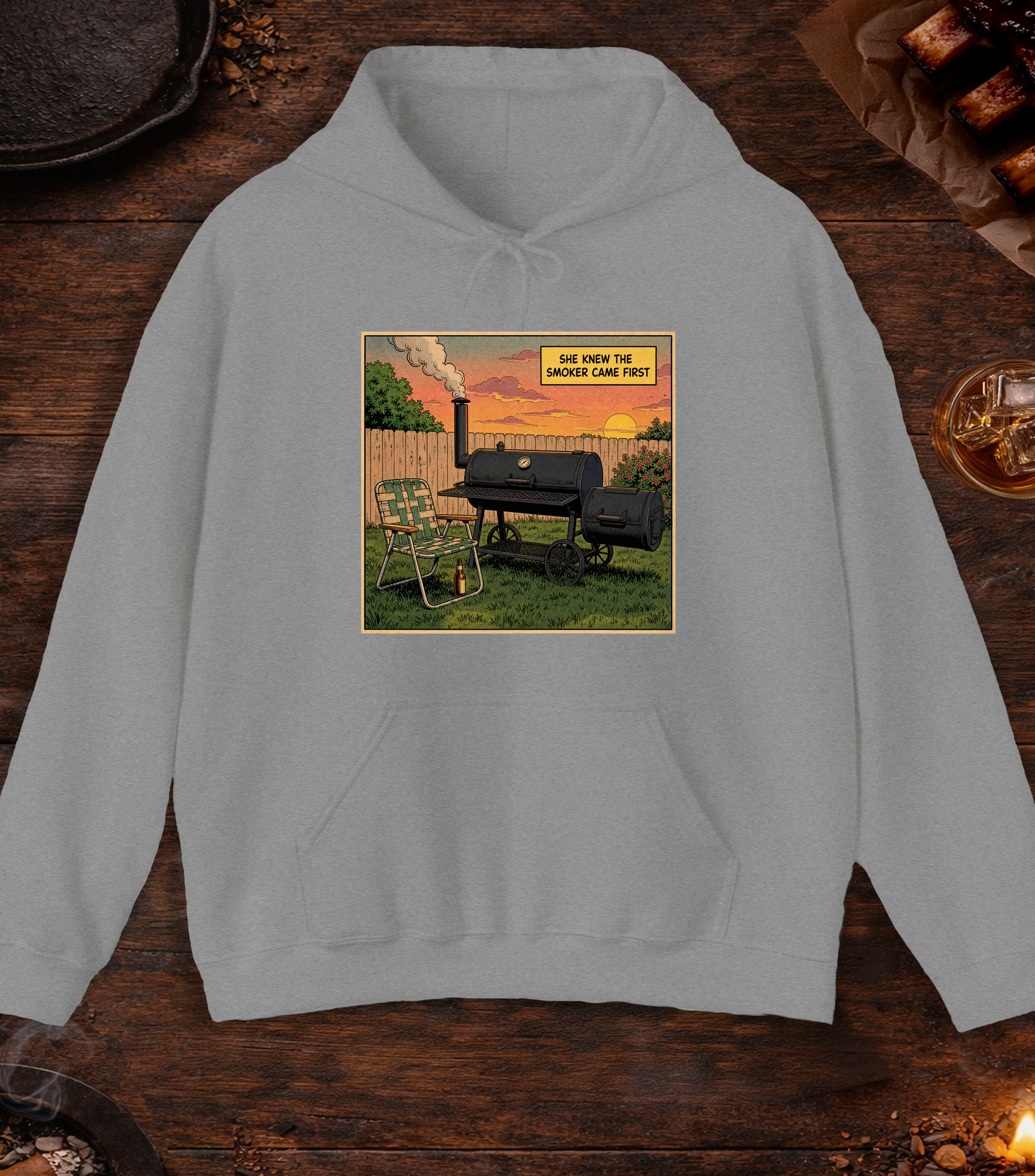 Smoker Came First Hoodie - Sport Grey