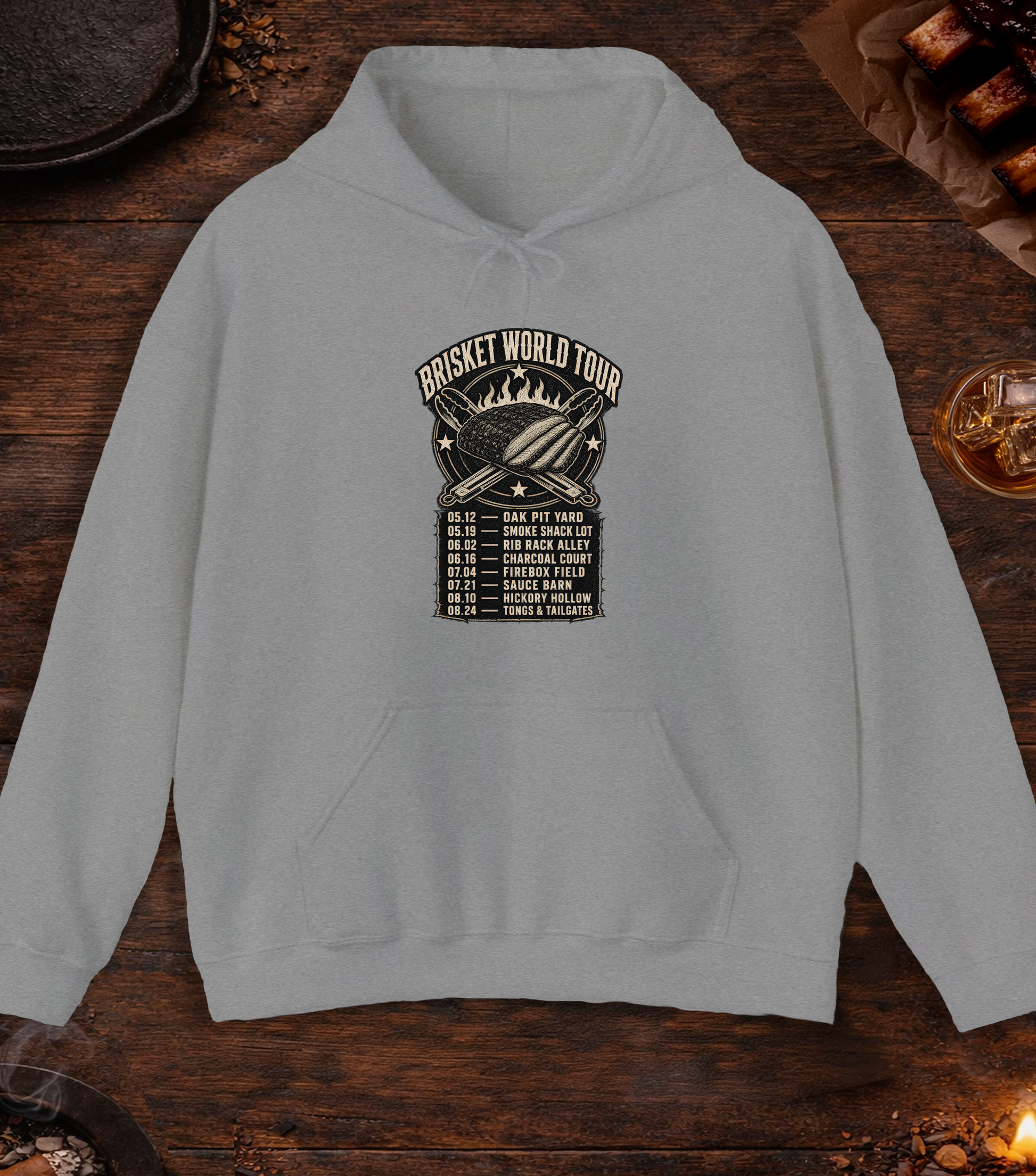 Brisket World Tour Hoodie - Sport Grey