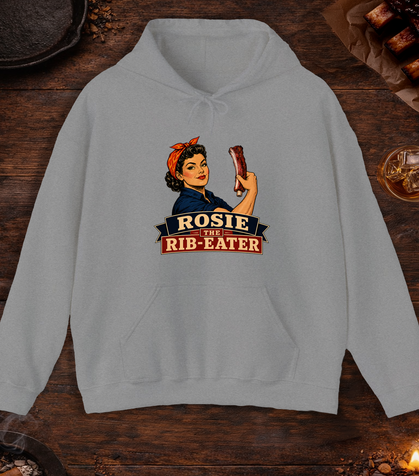 Rosie Rib Eater Hoodie - Sport Grey