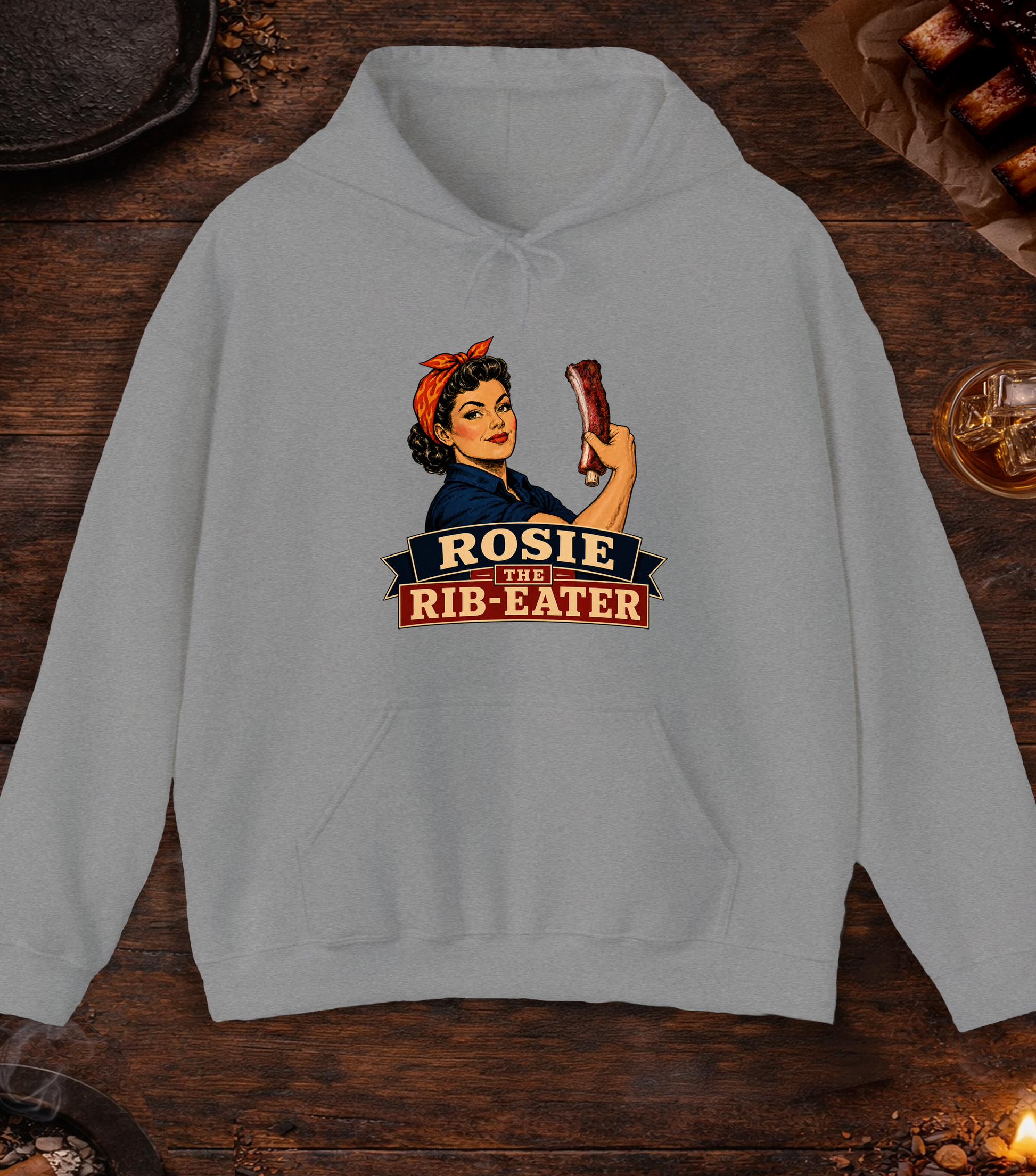 Rosie Rib Eater Hoodie - Sport Grey