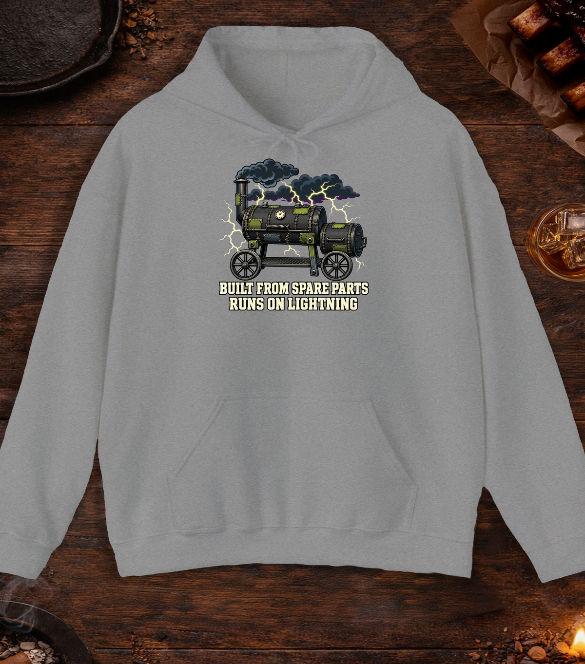 Runs on Lightning Hoodie - Sport Grey
