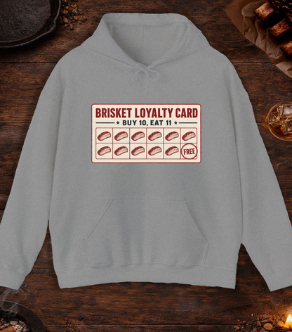 Brisket Loyalty Card Hoodie - Sport Grey