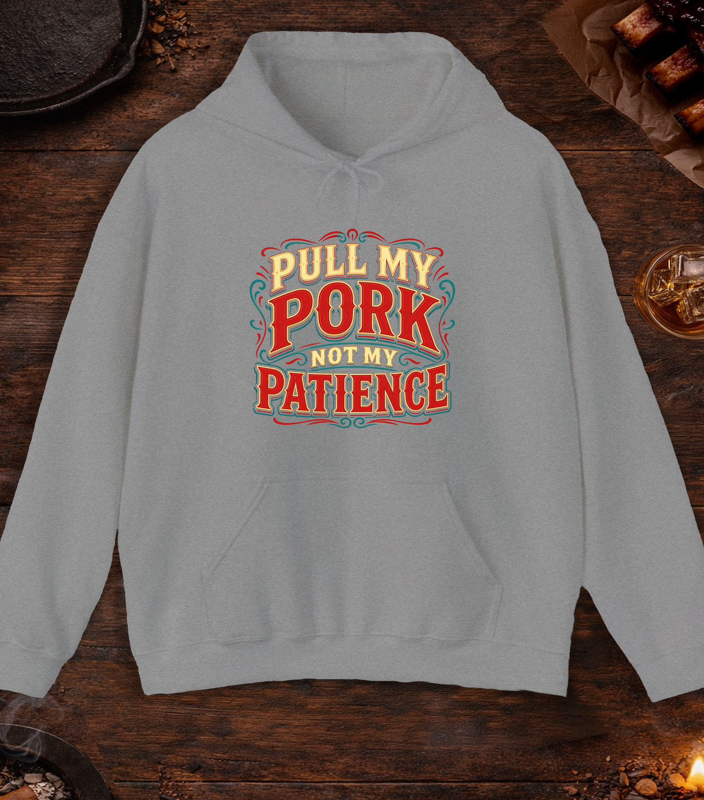 Pull My Pork Hoodie - Sport Grey