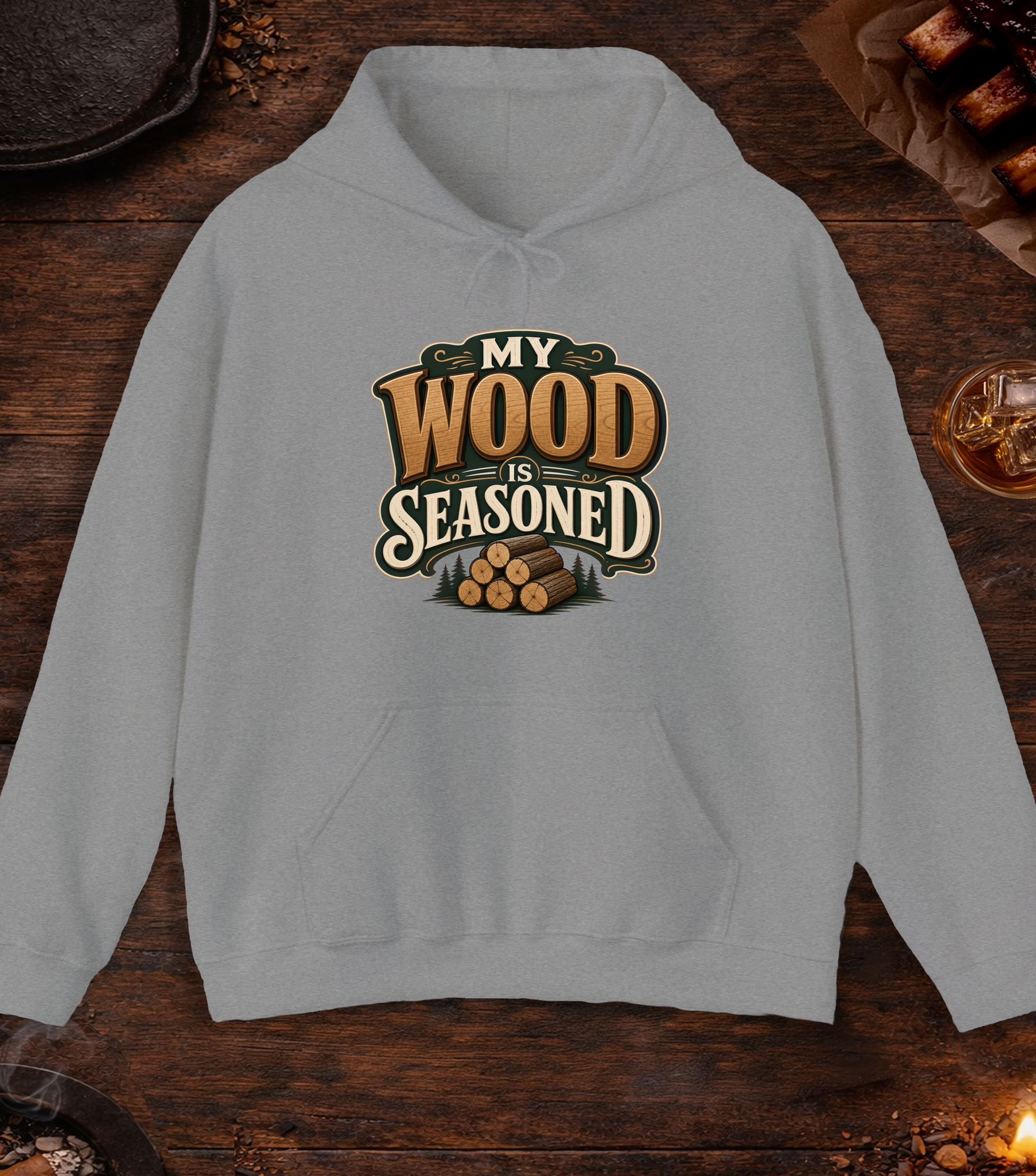 Wood Is Seasoned Hoodie - Sport Grey