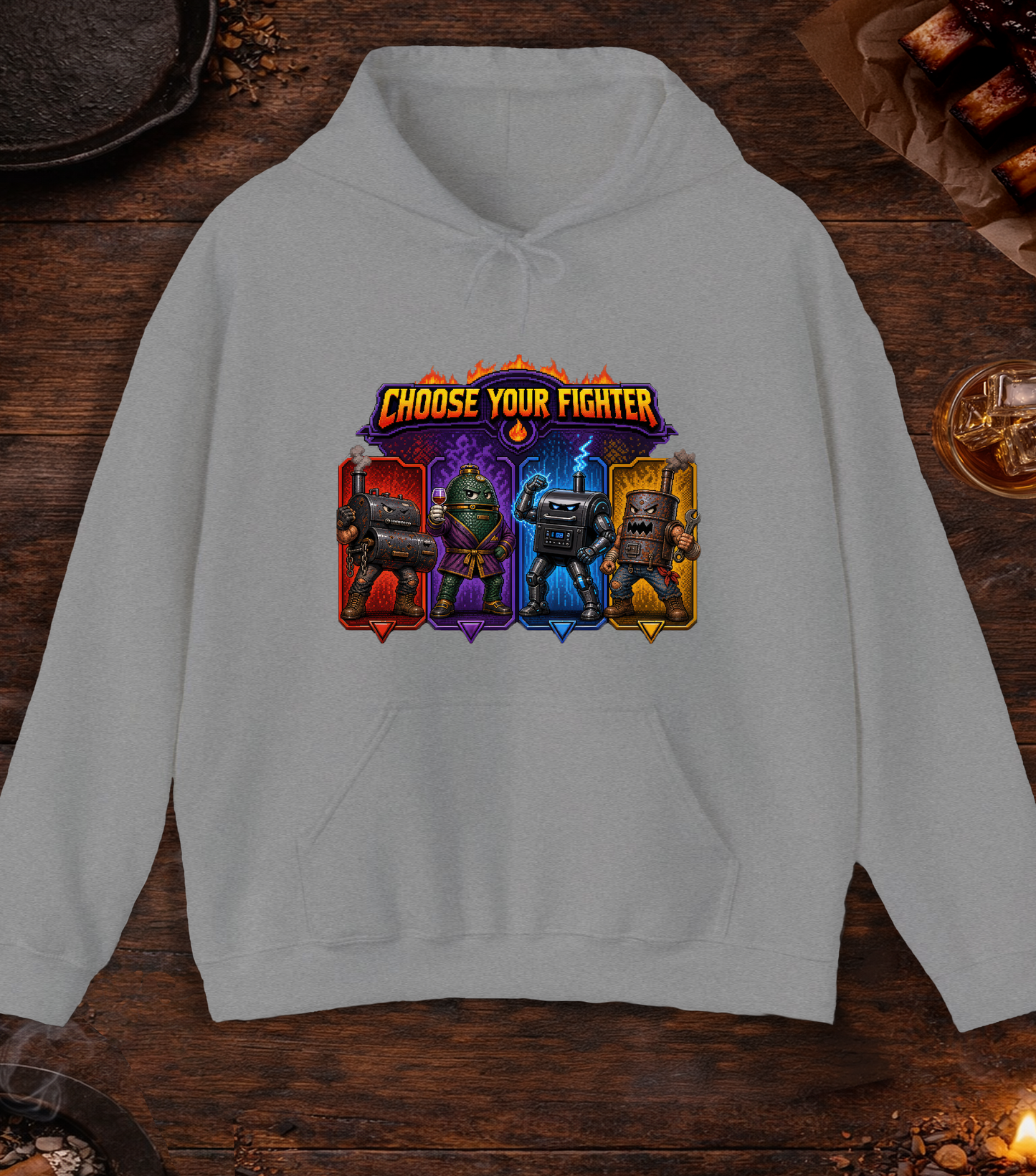 Choose Your Fighter Hoodie - Sport Grey