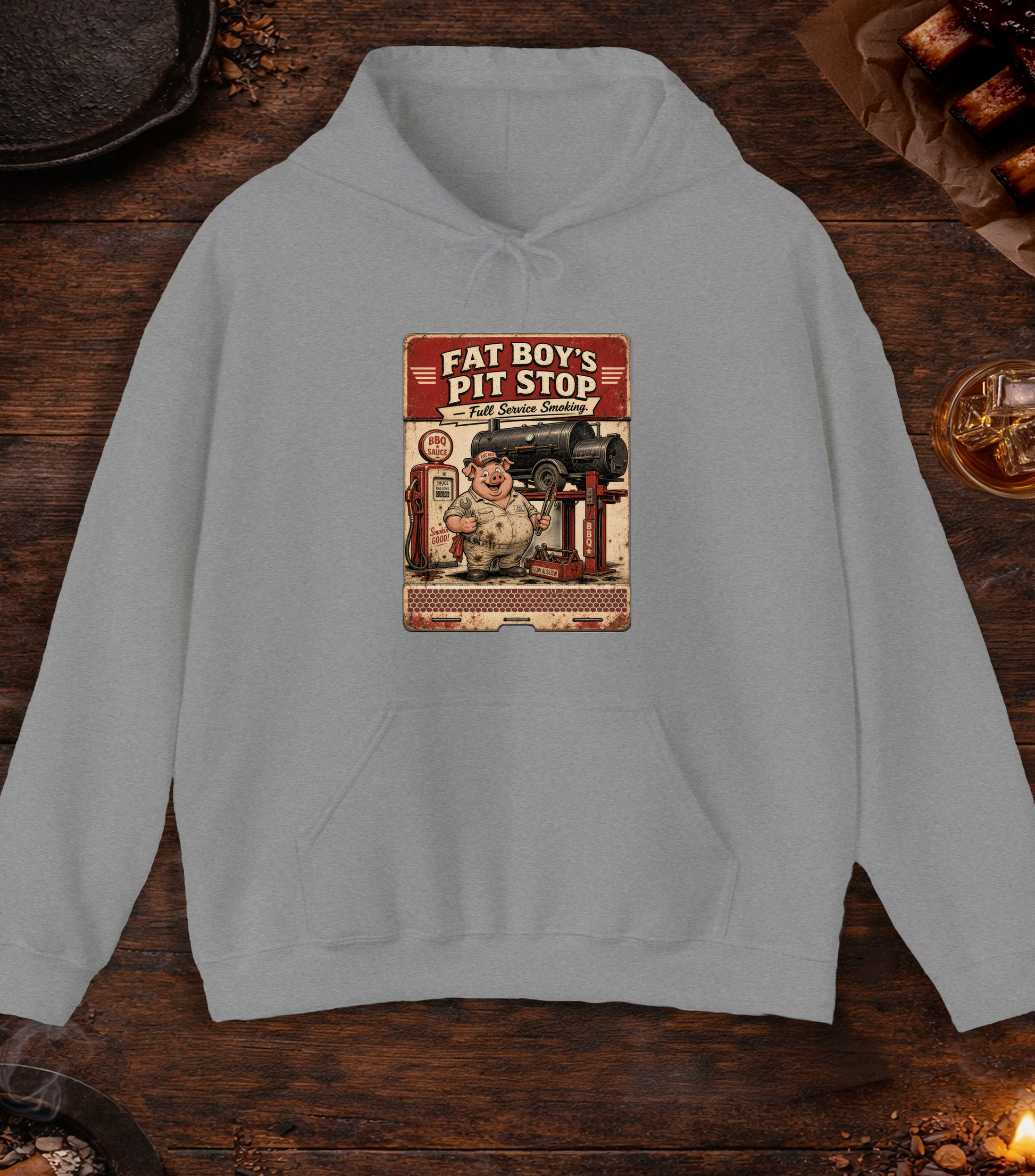 Fat Boy's Matchbook Hoodie - Sport Grey