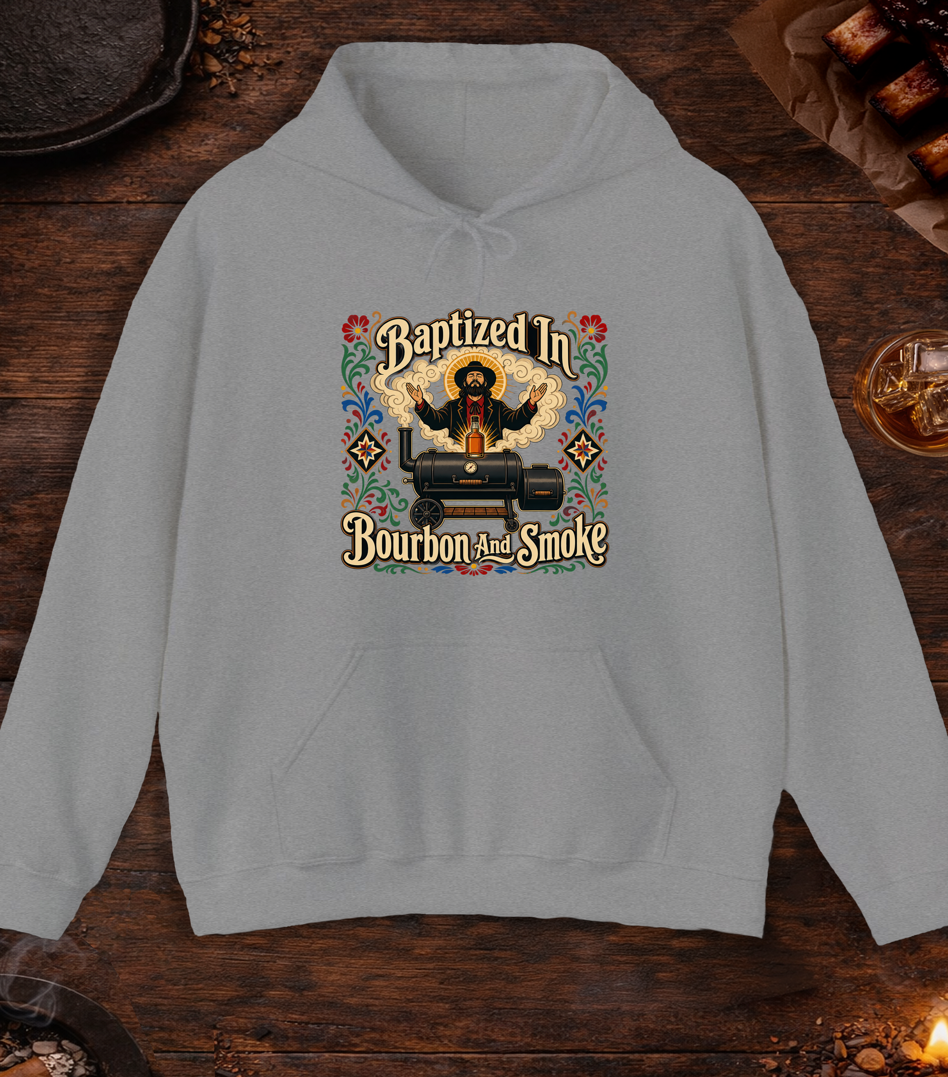 Bourbon And Smoke Hoodie - Sport Grey