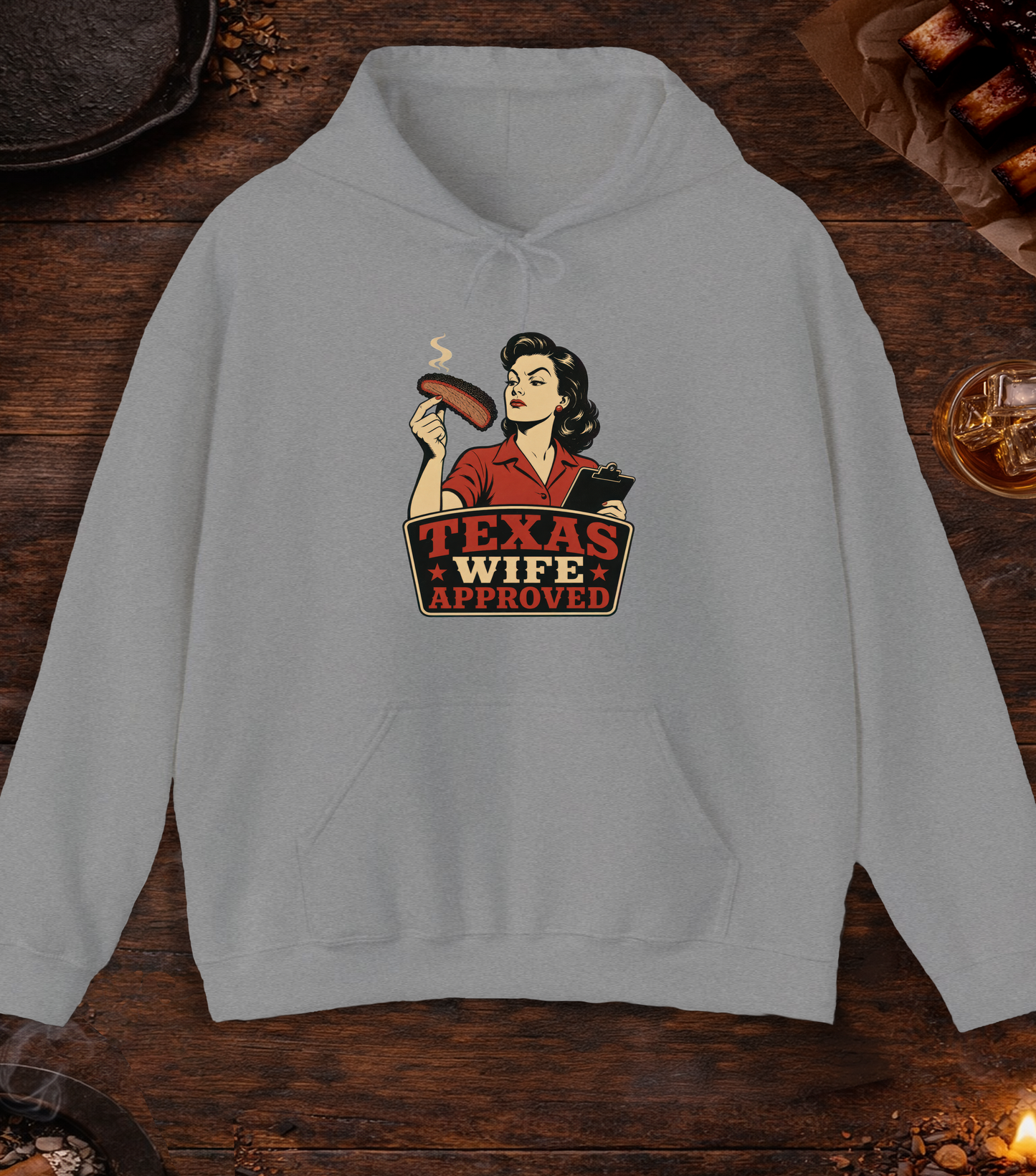 Texas Wife Approved Hoodie - Sport Grey