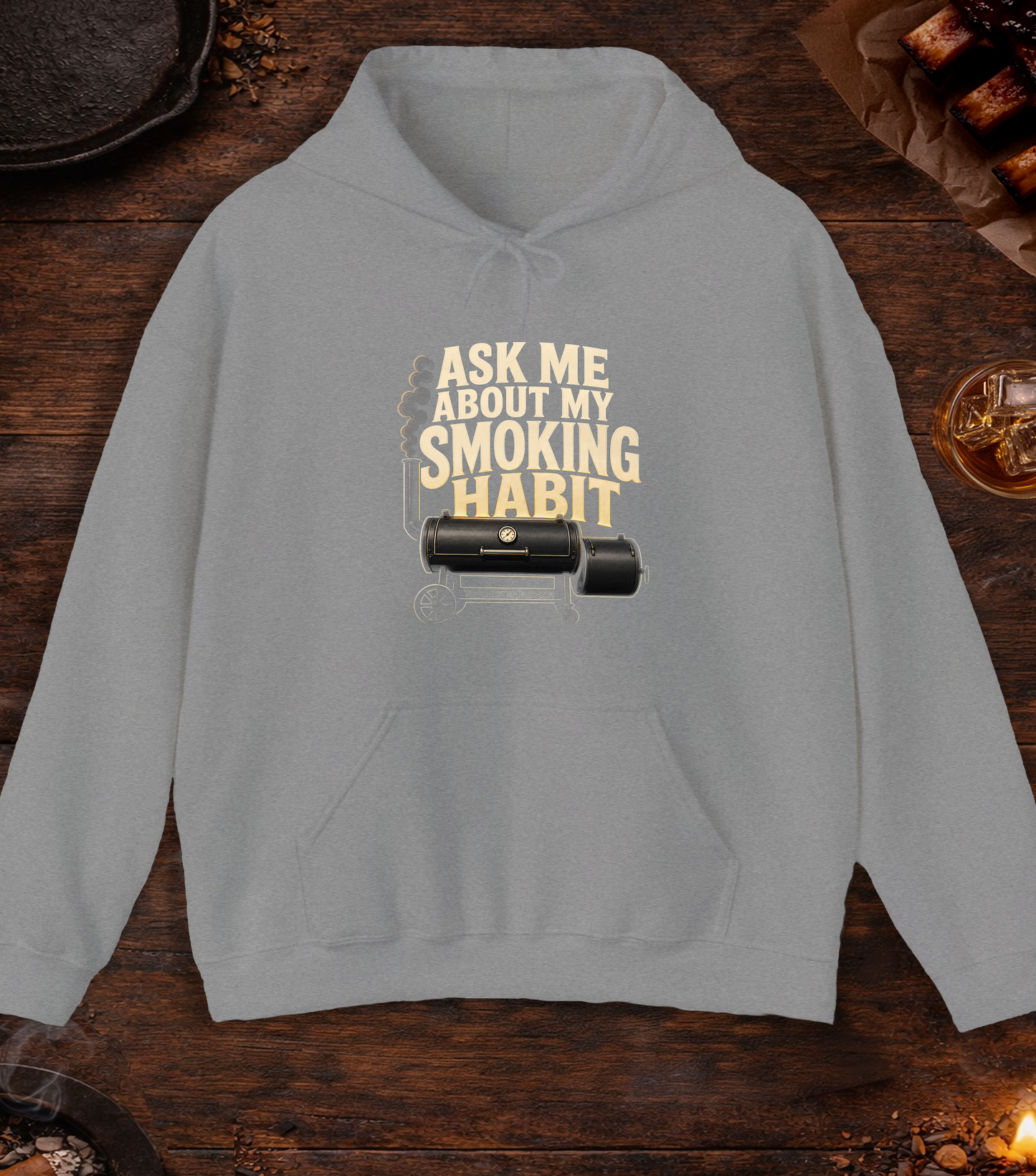 Smoking Habit Hoodie - Sport Grey