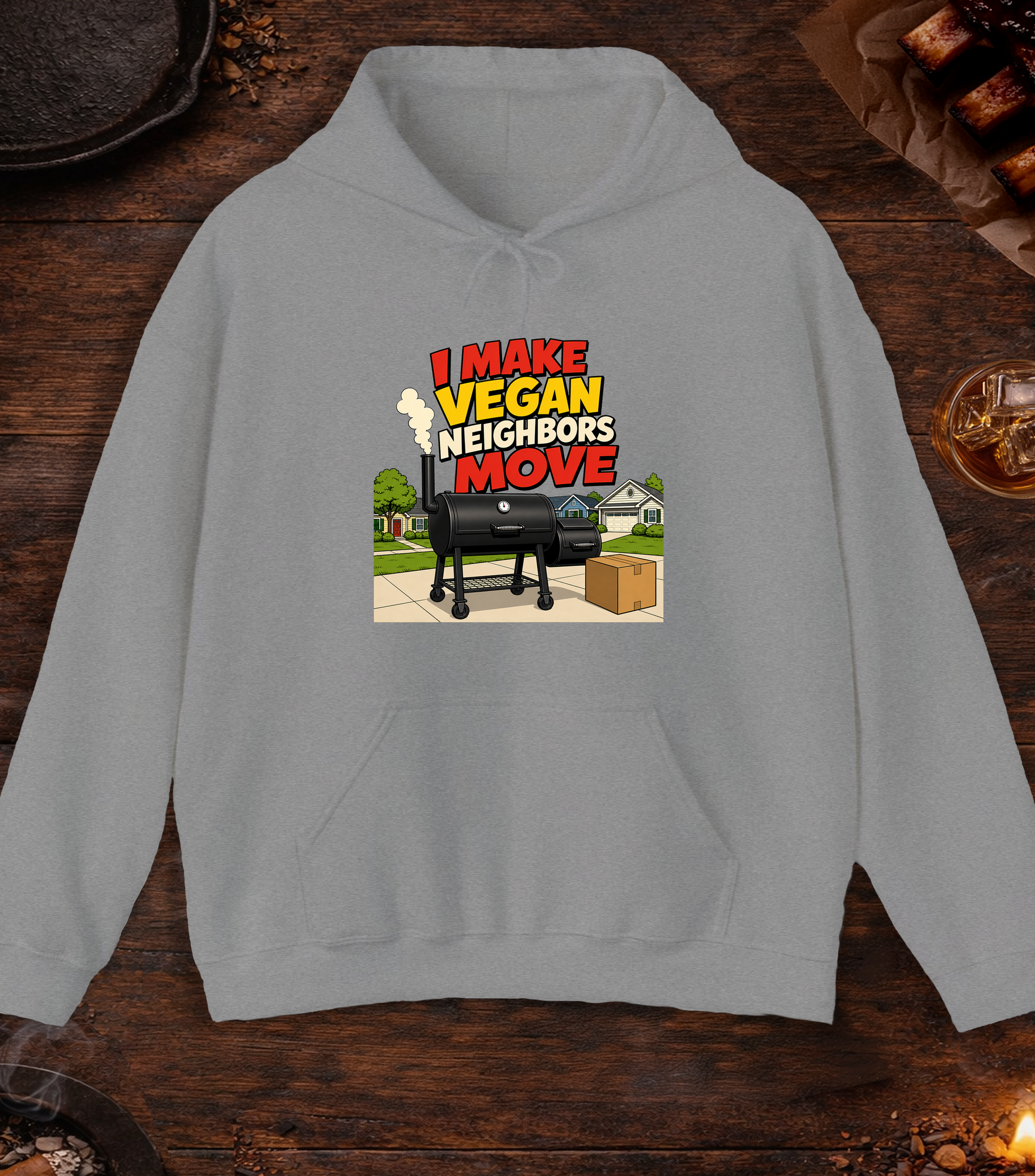 Vegan Neighbors Move Hoodie - Sport Grey