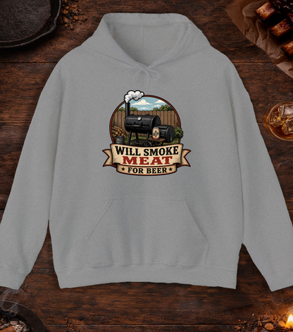 Will Smoke for Beer Hoodie - Sport Grey