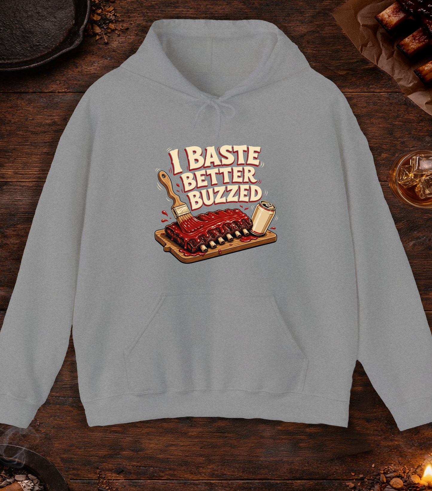 Baste Better Buzzed Hoodie - Sport Grey
