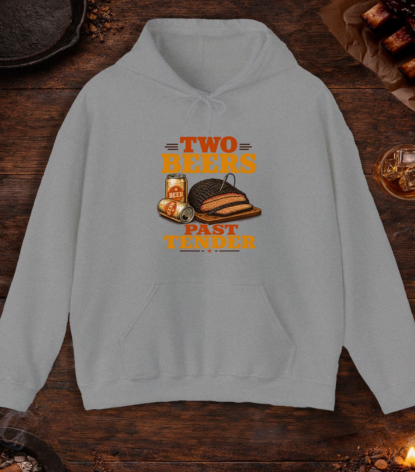 Two Beers Past Hoodie - Sport Grey