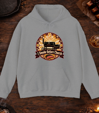 I Smoke Before Church Hoodie - Sport Grey