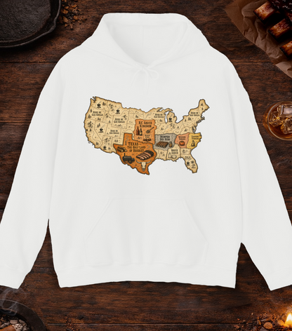 Map of BBQ Hoodie - White