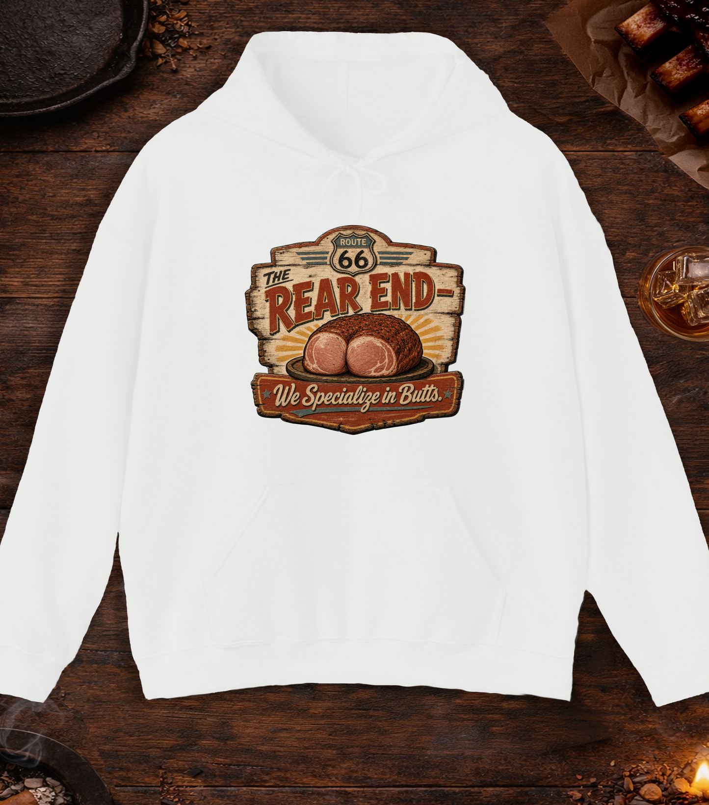 The Rear End Hoodie - White