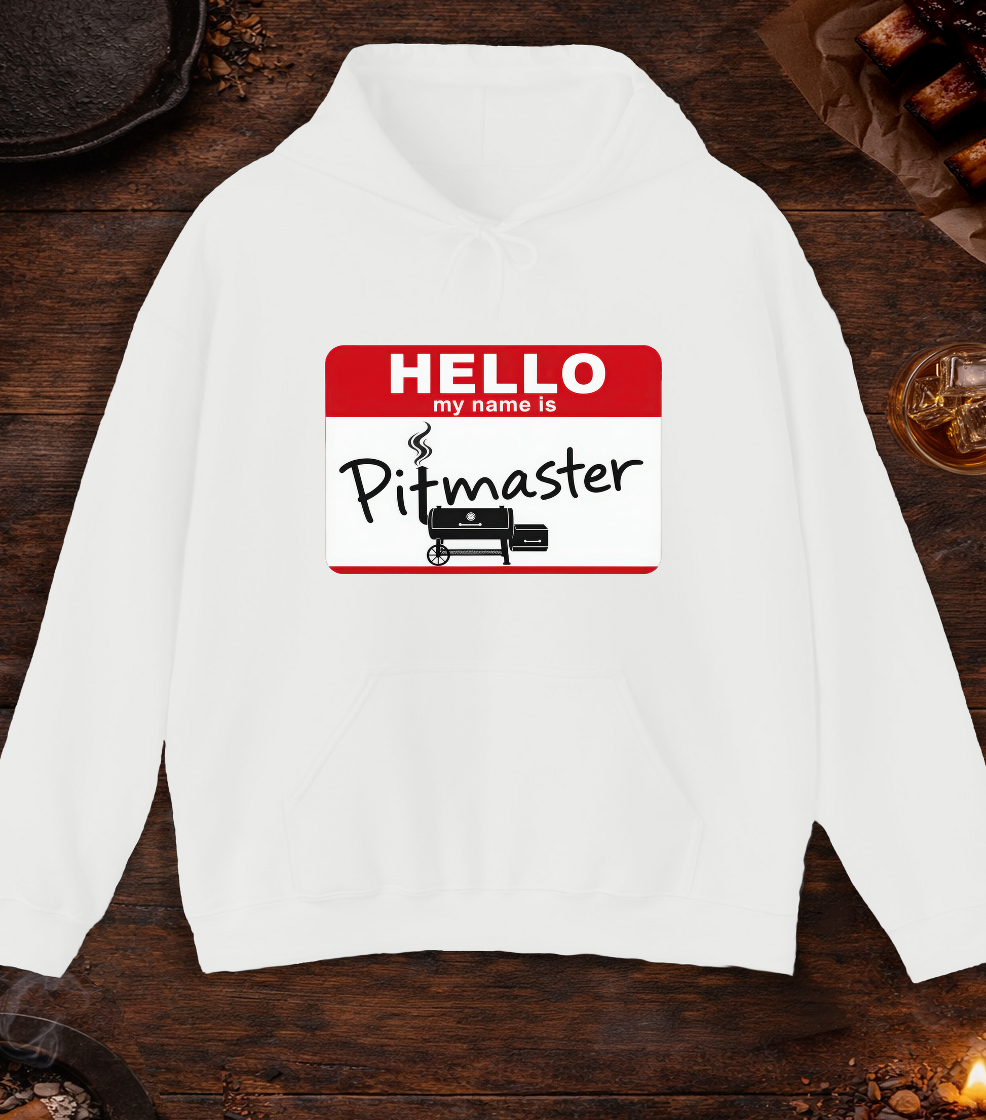 Hello My Name Is Pitmaster Hoodie - White