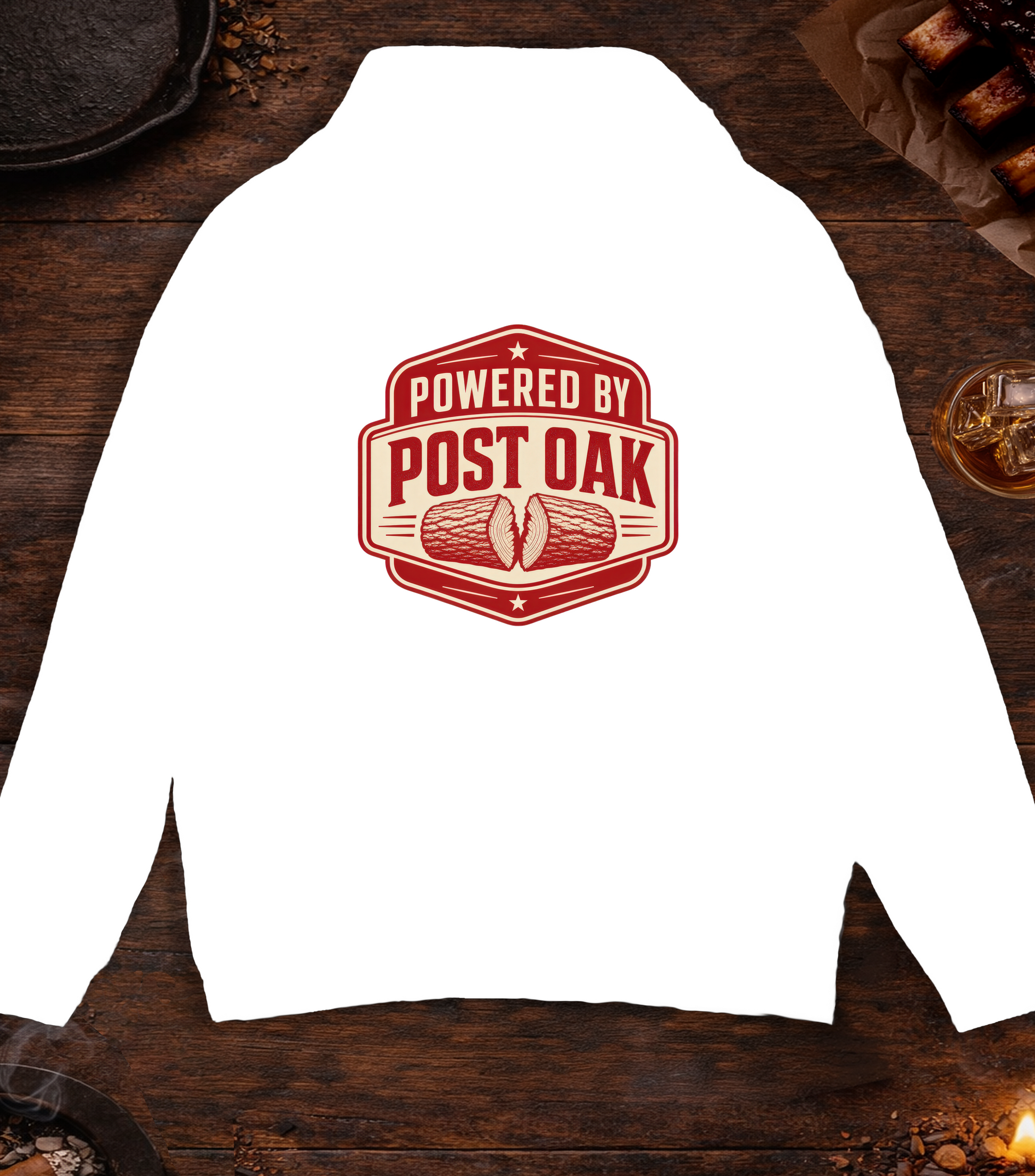 Powered by Post Oak Hoodie - White