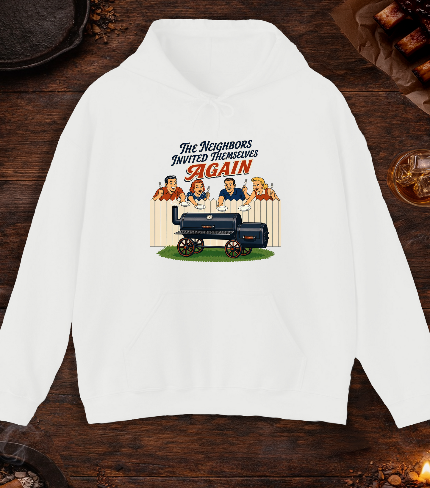 Neighbors Invited Themselves Hoodie - White