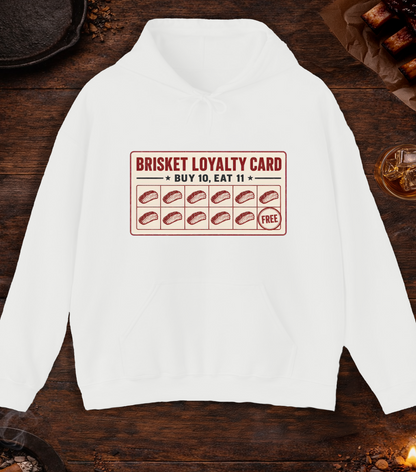 Brisket Loyalty Card Hoodie - White