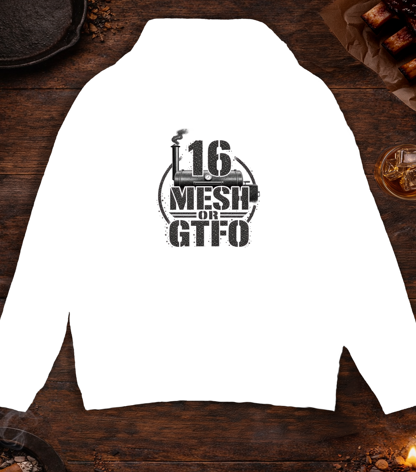 16 Mesh or GTFO Hoodie - White