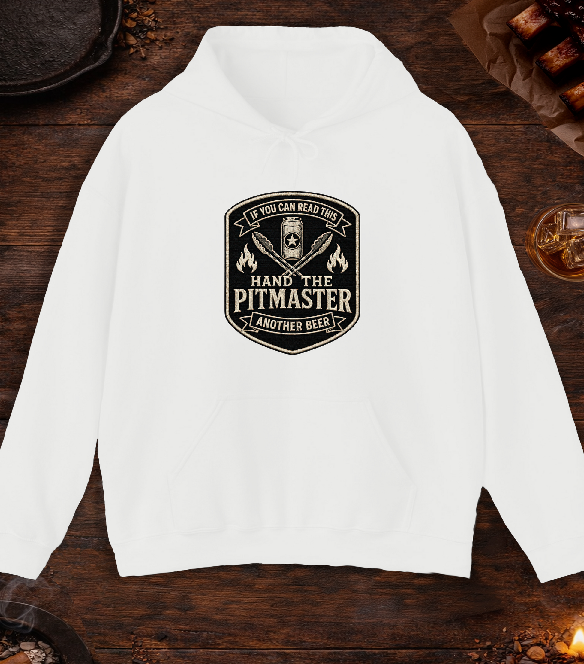 If You Can Read This, Hand the Pitmaster a Beer Hoodie - White