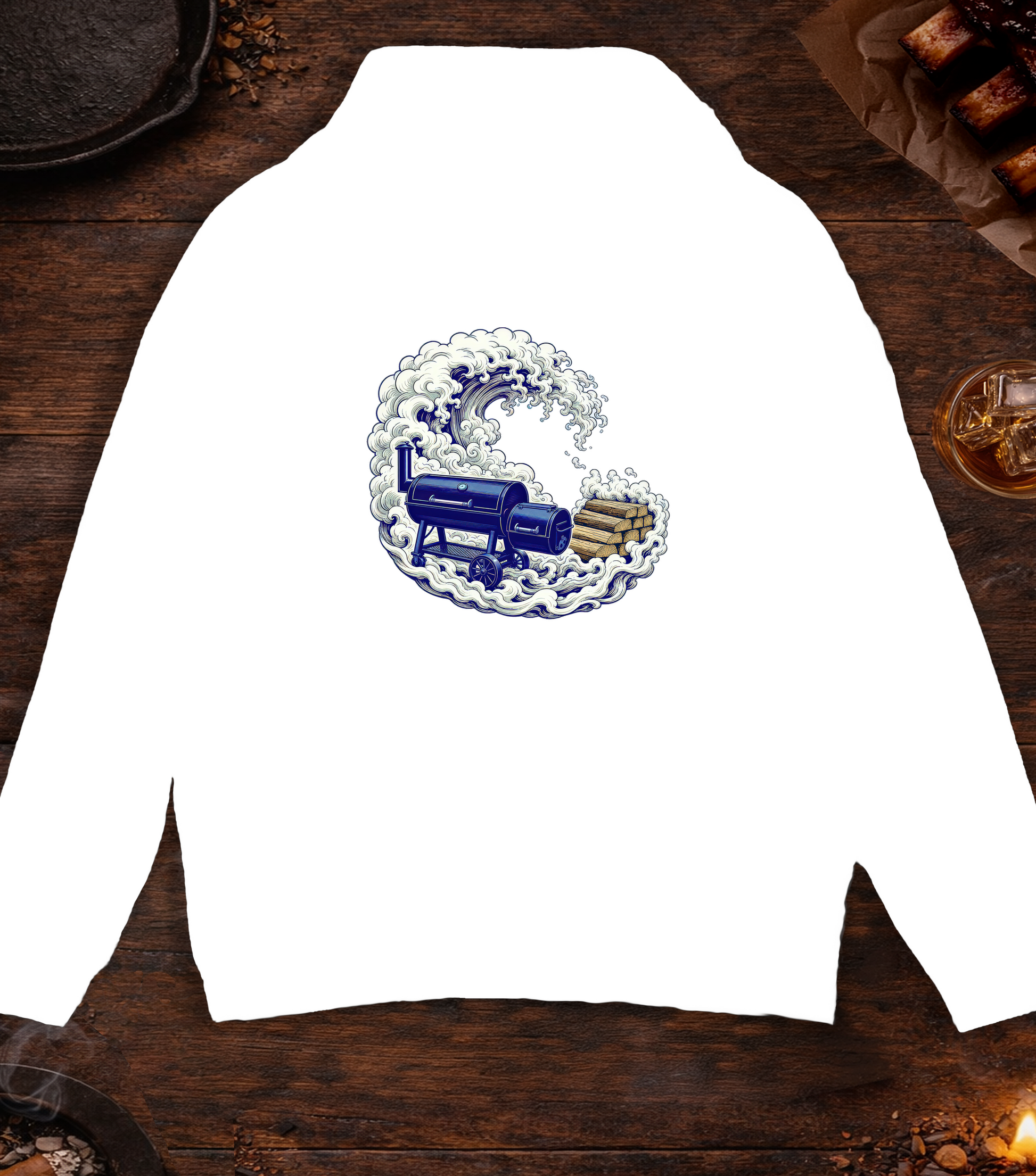 Smoke Wave Hoodie - White