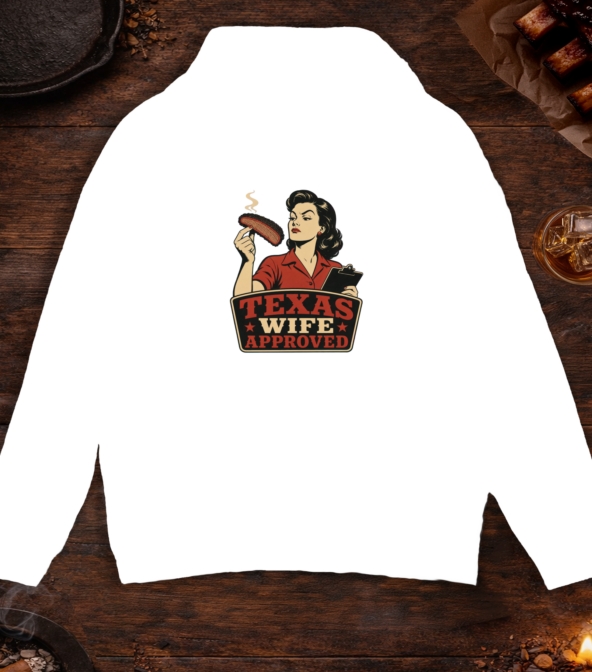 Texas Wife Approved Hoodie - White