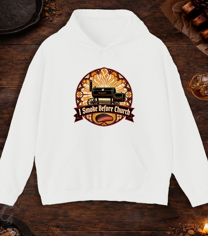 I Smoke Before Church Hoodie - White