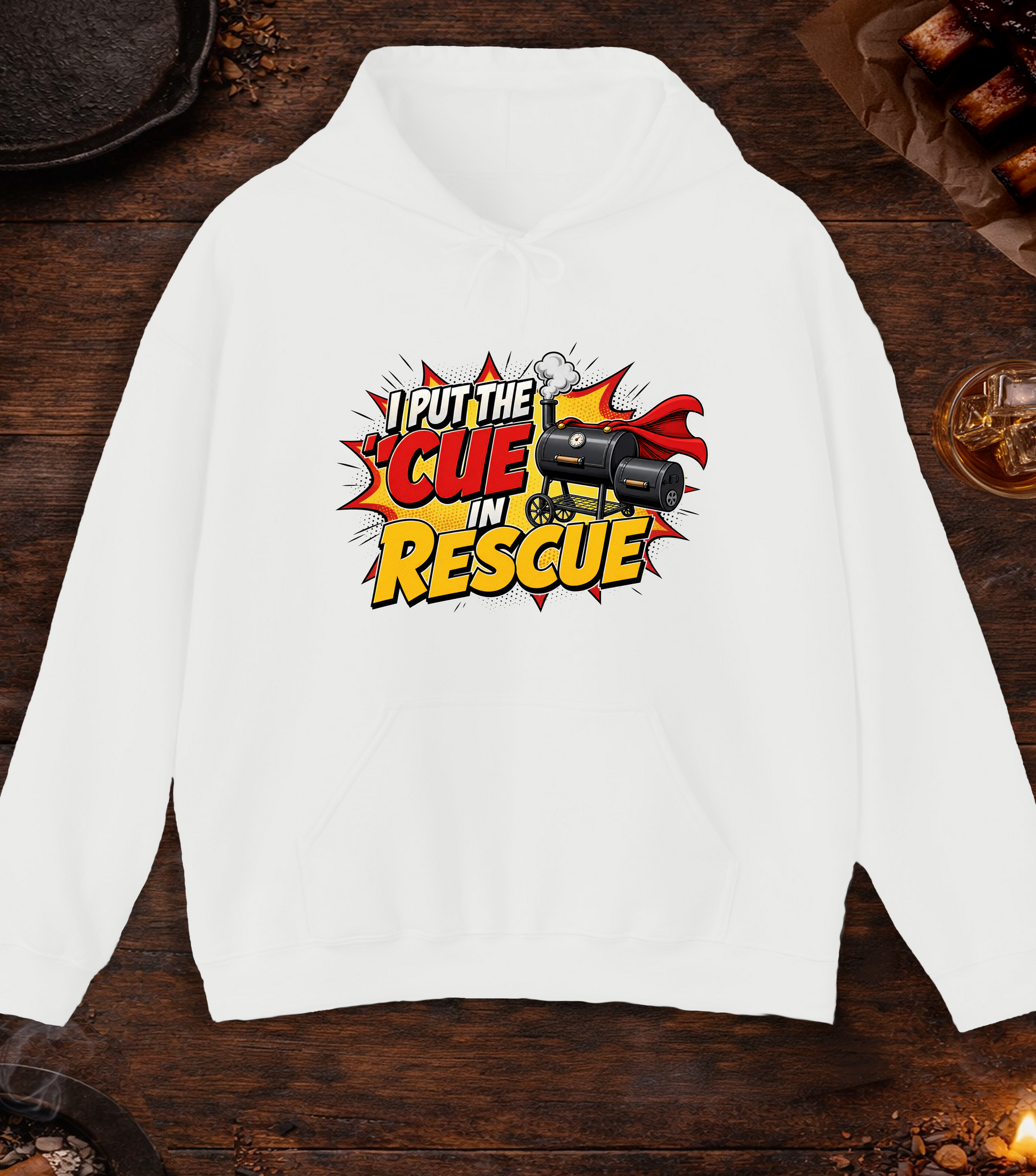 Cue in Rescue Hoodie - White