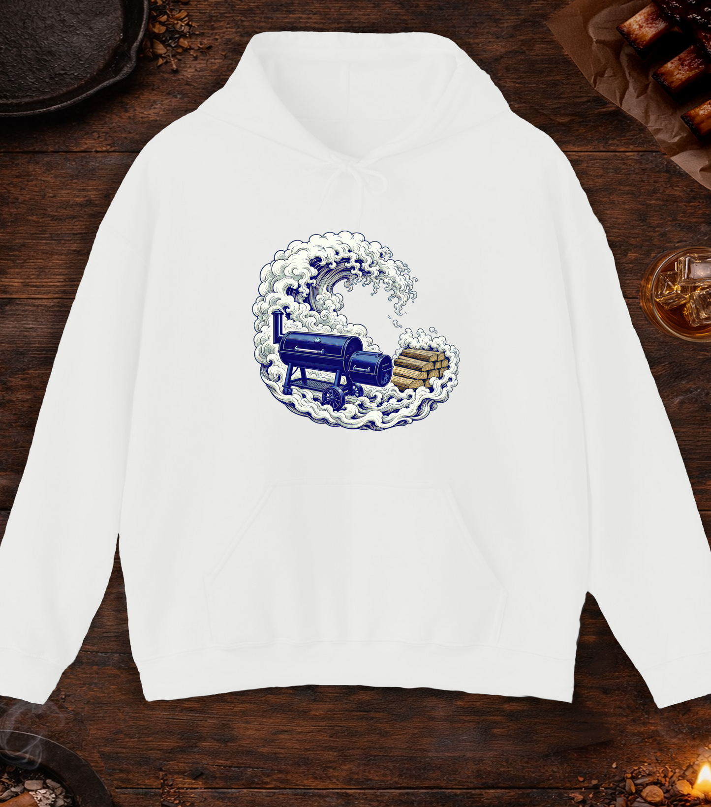 Smoke Wave Hoodie - White