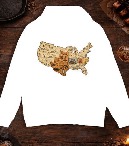 Map of BBQ Hoodie - White