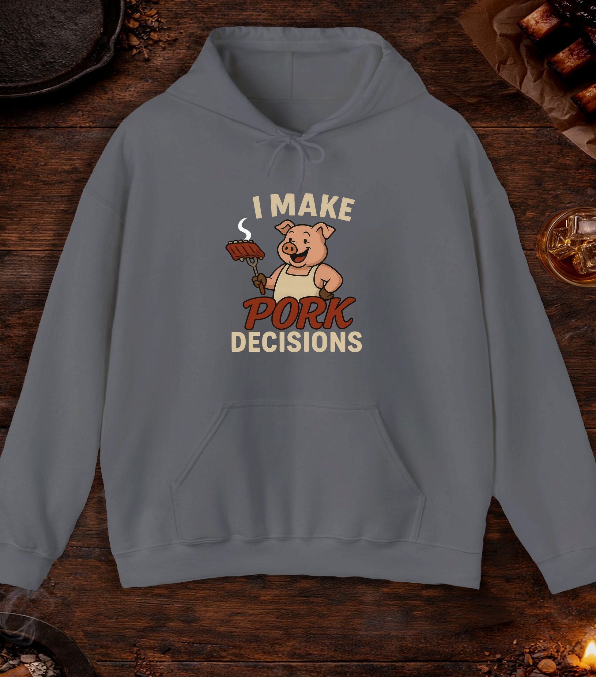 I Make Pork Decisions Hoodie - Charcoal
