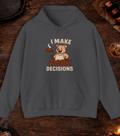 I Make Pork Decisions Hoodie - Dark Heather