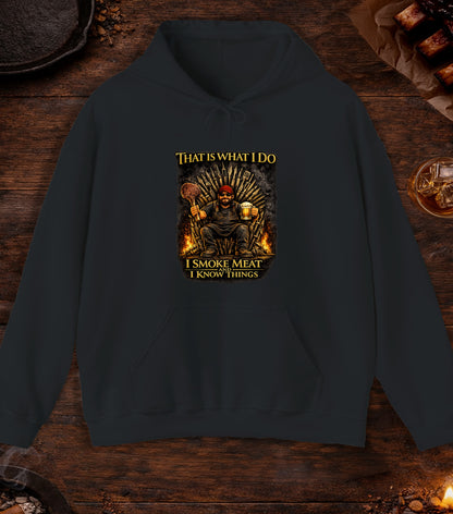 I Smoke Meat And Know Things Hoodie - Black