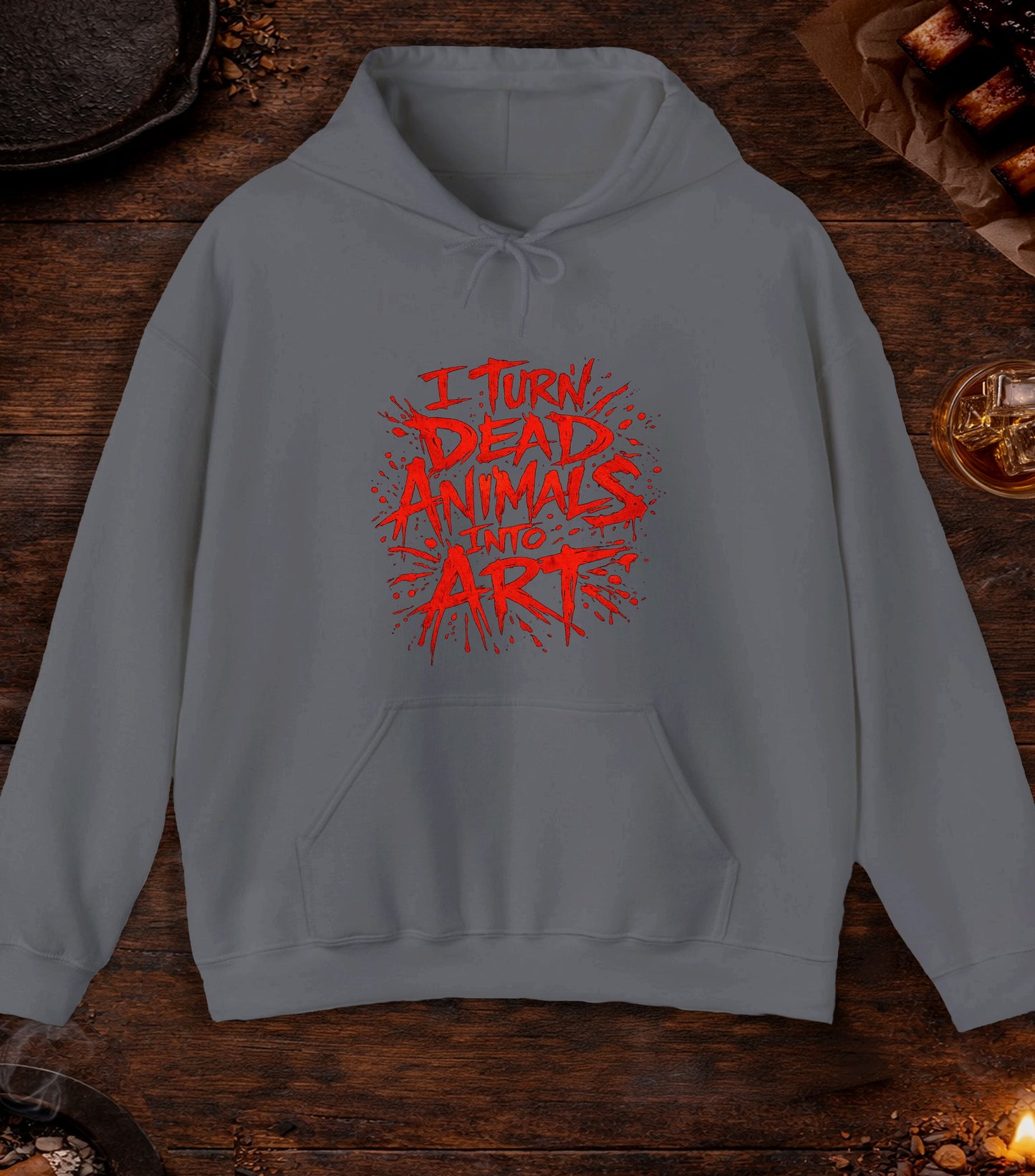 I Turn Dead Animals Into Art Hoodie - Charcoal