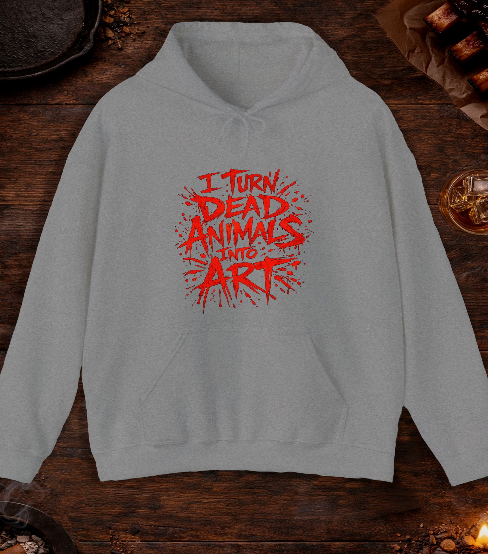 I Turn Dead Animals Into Art Hoodie - Sport Grey