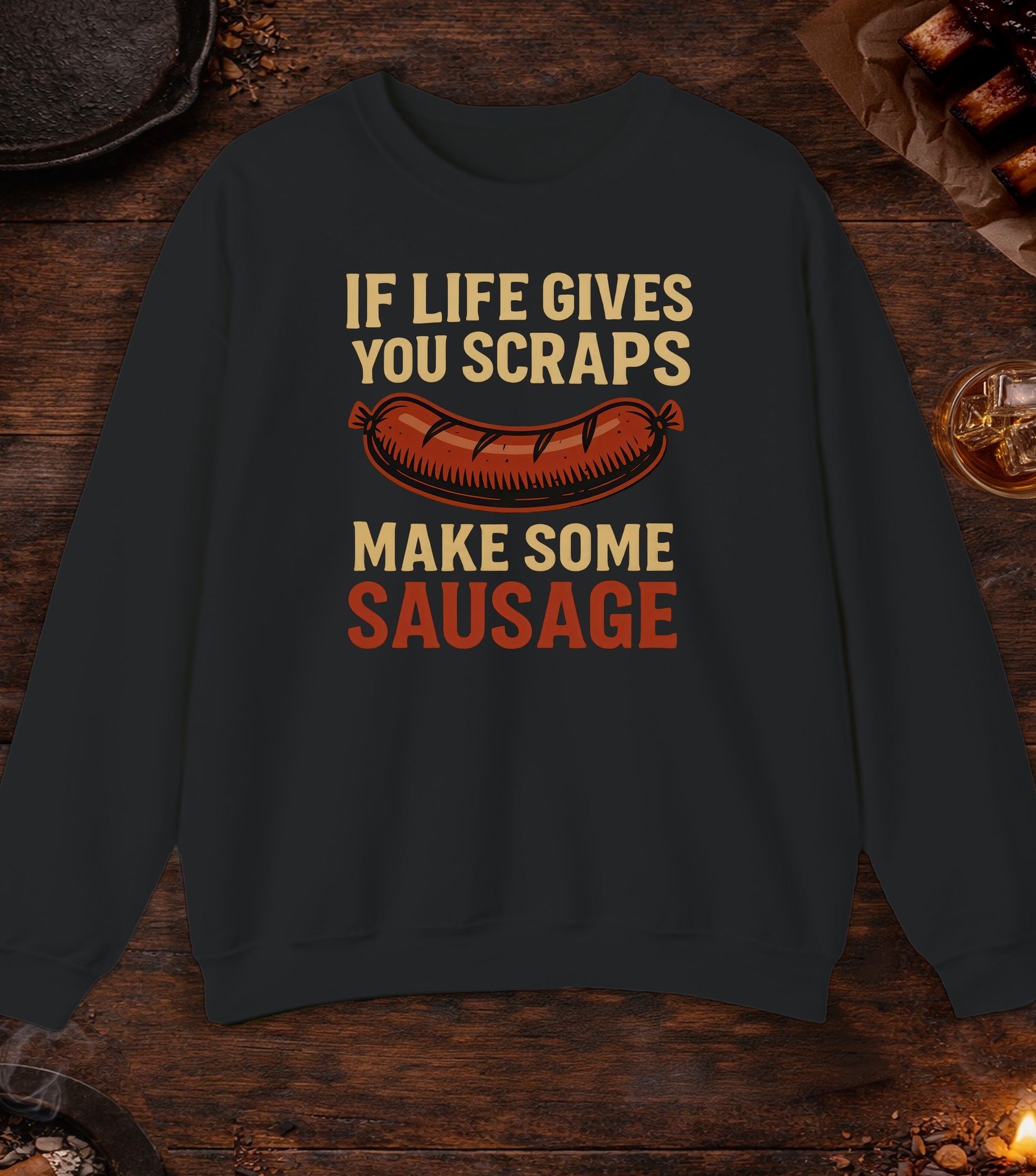 If Life Gives You Scraps Crewneck - Black