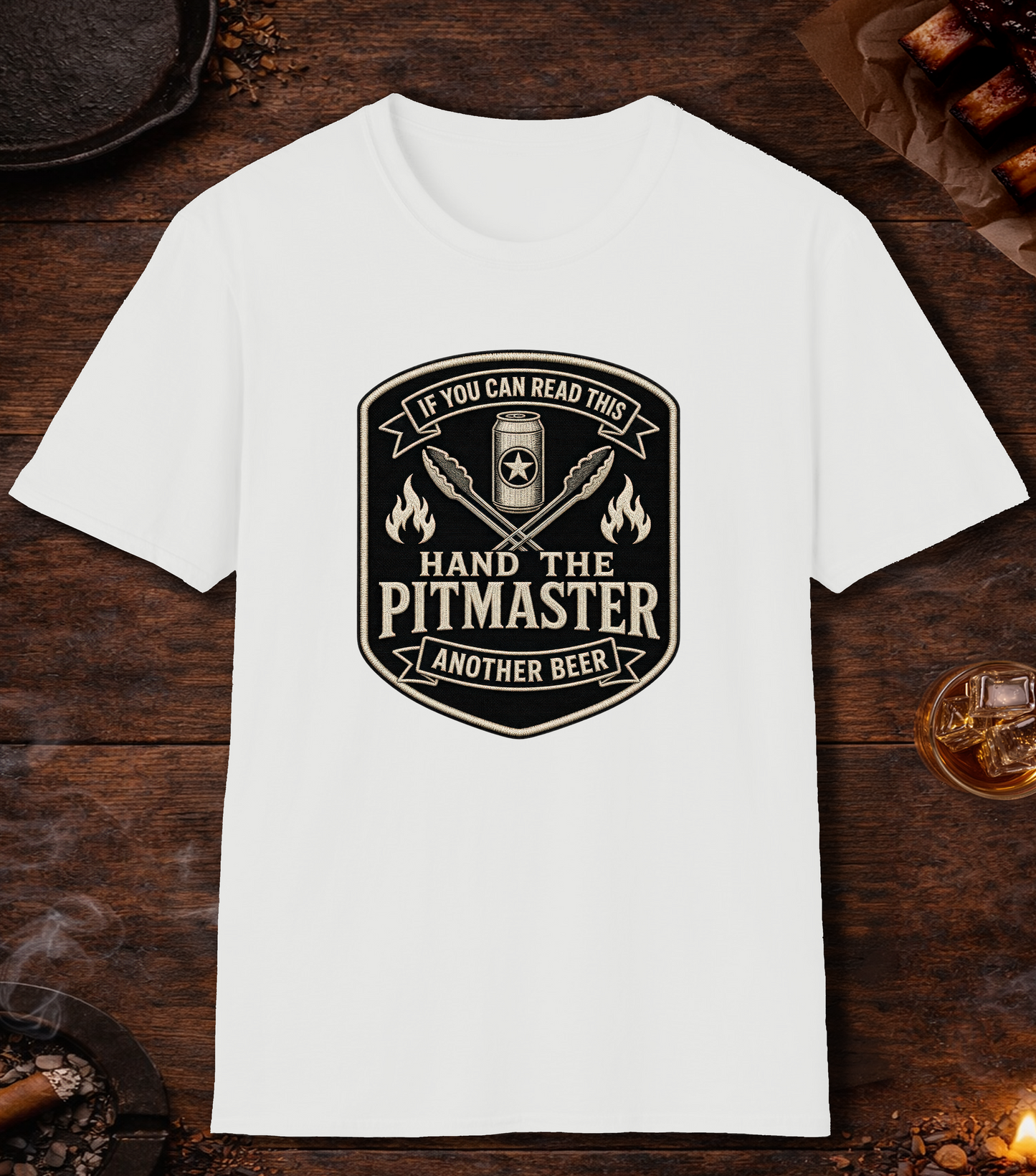 If You Can Read This, Hand the Pitmaster a Beer T-Shirt - White