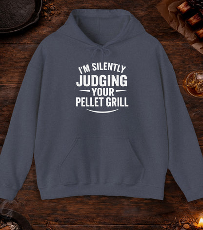 Im Silently Judging Your Pellet Grill Hoodie - Heather Navy